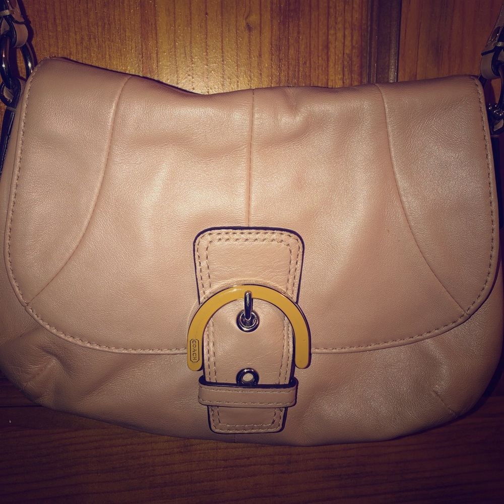 Blush Pink Leather Coach Crossbody